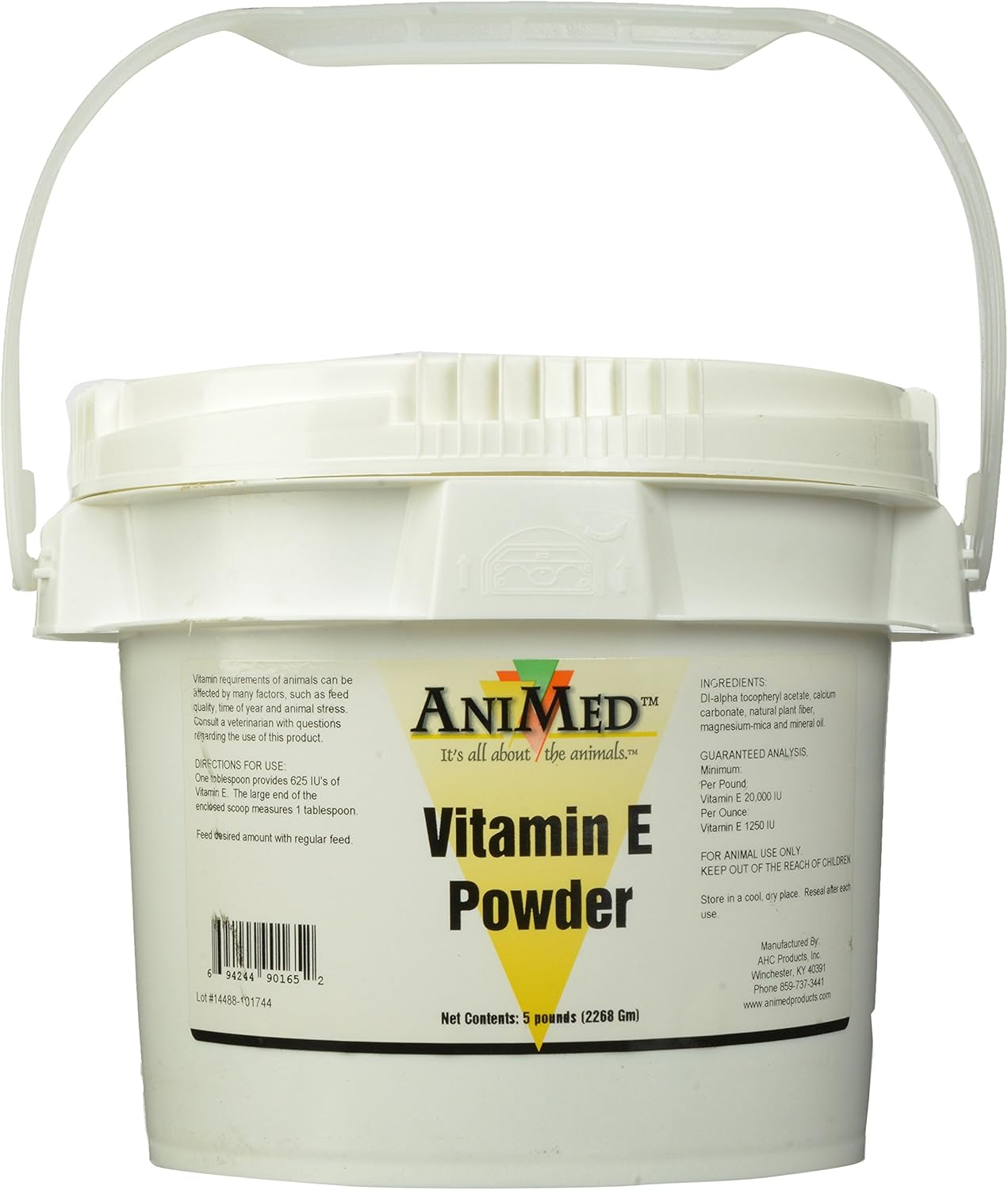 AniMed Vitamin E Powder 5lb - High Potency 1250 IU/OZ Formula for Horse Health