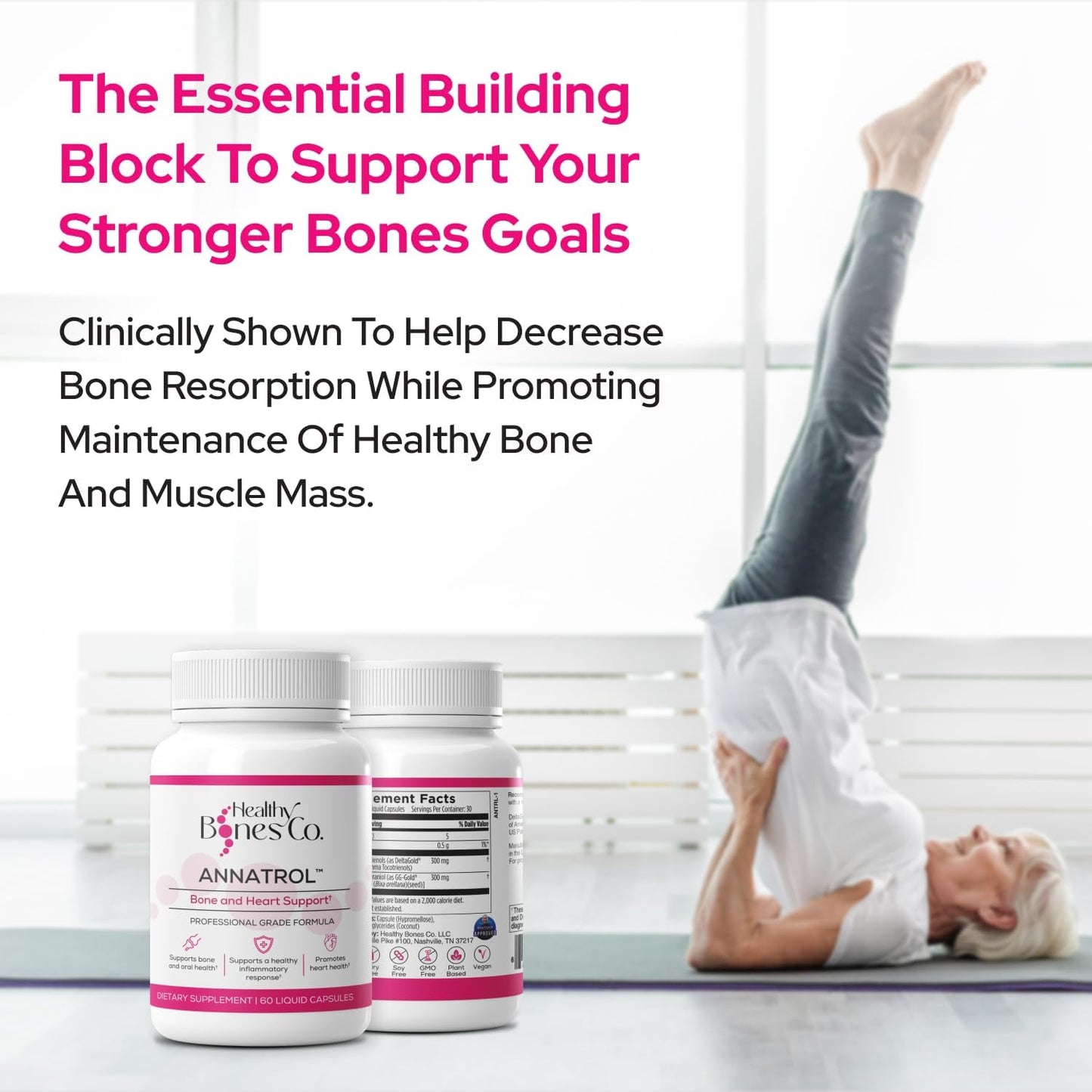 Annatrol Bone Support Capsules with Vitamin E for Women - Promotes Bone Strength, Heart Health, and Cellular Energy