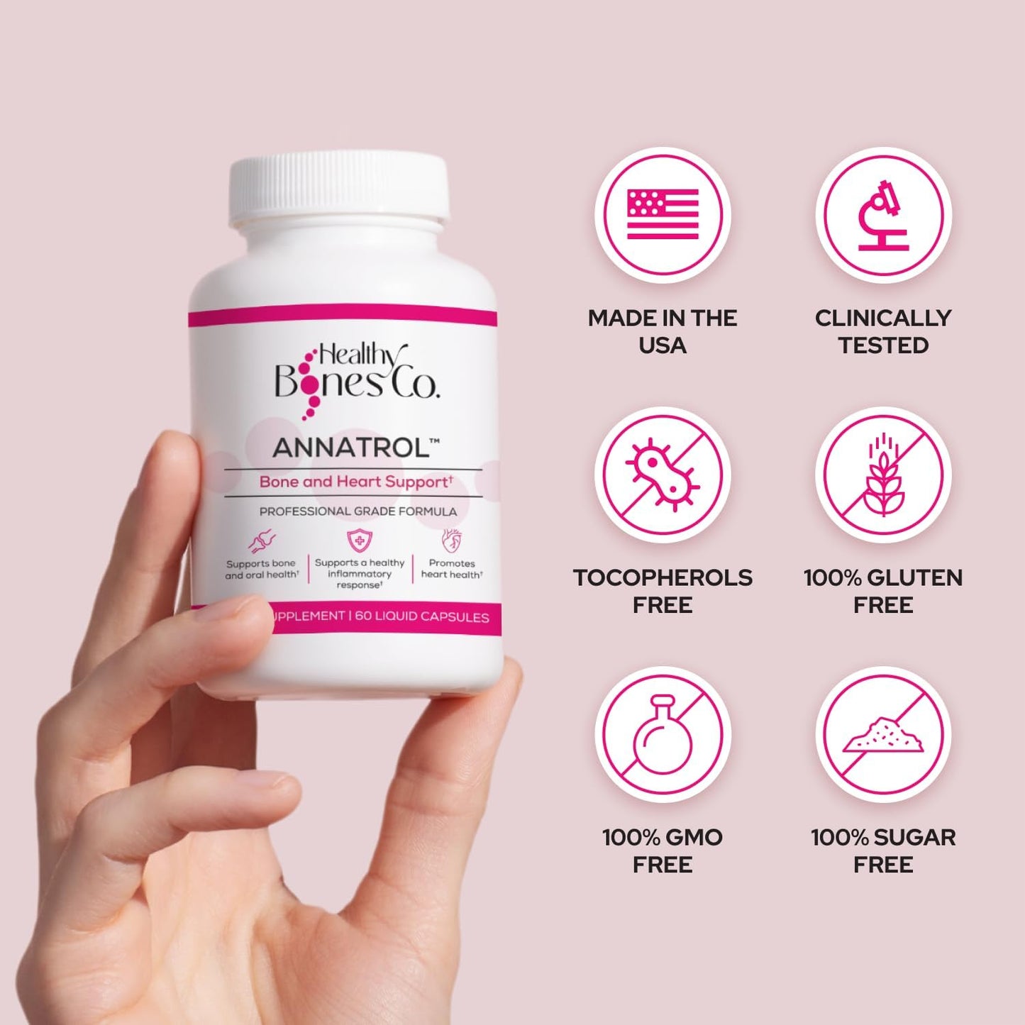 Annatrol Bone Support Capsules with Vitamin E for Women - Promotes Bone Strength, Heart Health, and Cellular Energy