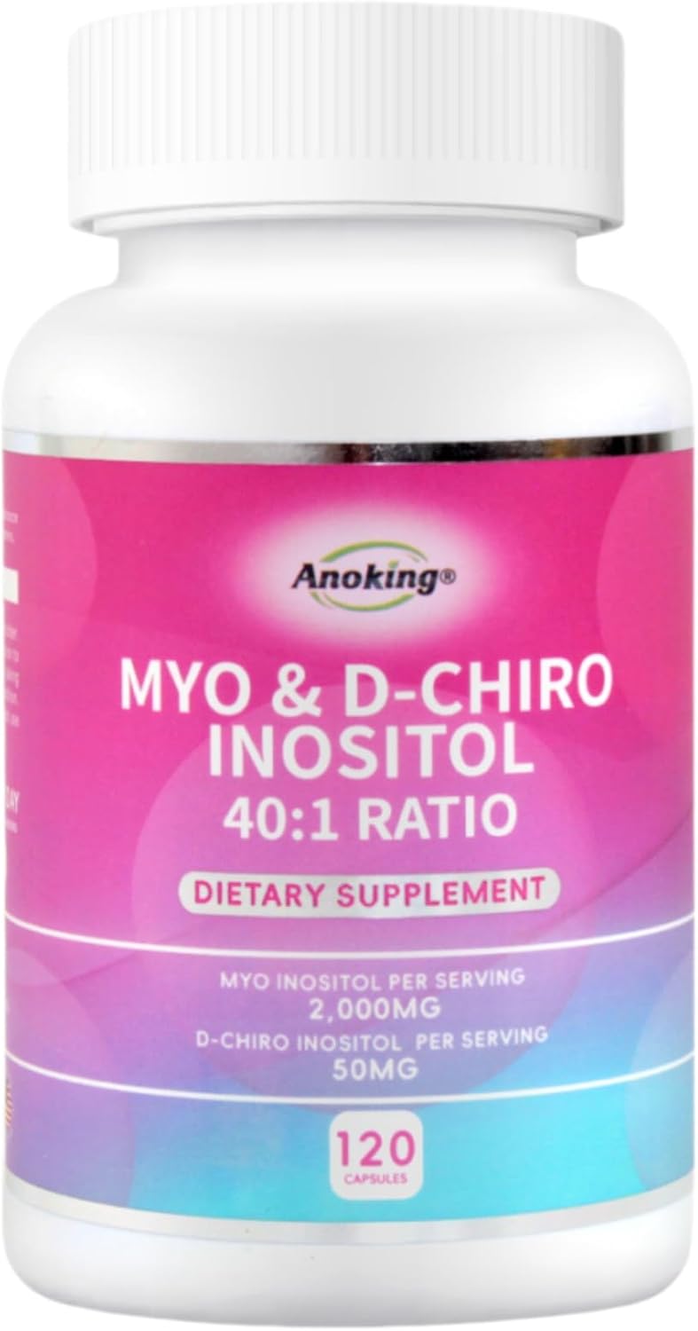 ANOKING Myo-Inositol & D-Chiro Inositol Supplement for Women's Hormone Balance | 40:1 Ratio for Ovarian Health | Preconception Support