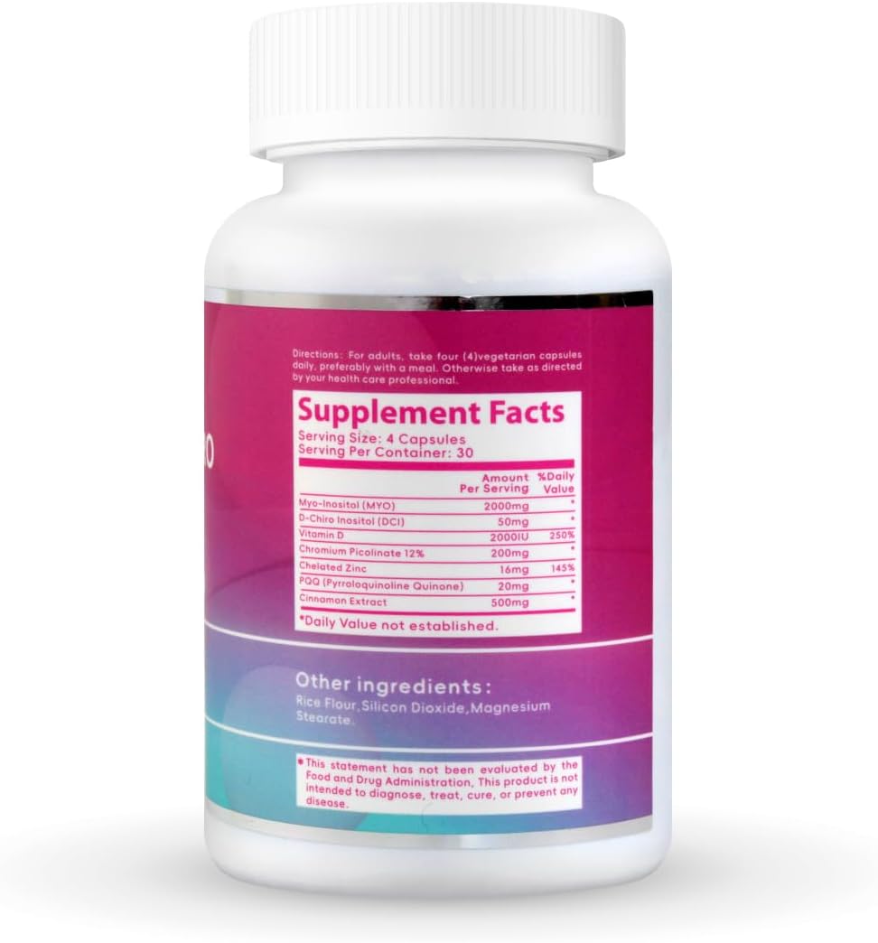 ANOKING Myo-Inositol & D-Chiro Inositol Supplement for Women's Hormone Balance | 40:1 Ratio for Ovarian Health | Preconception Support