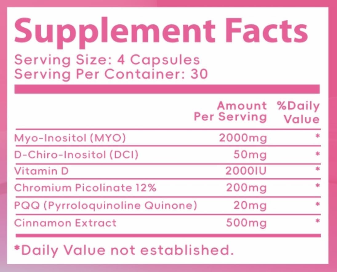 ANOKING Myo-Inositol & D-Chiro Inositol Supplement for Women's Hormone Balance | 40:1 Ratio for Ovarian Health | Preconception Support