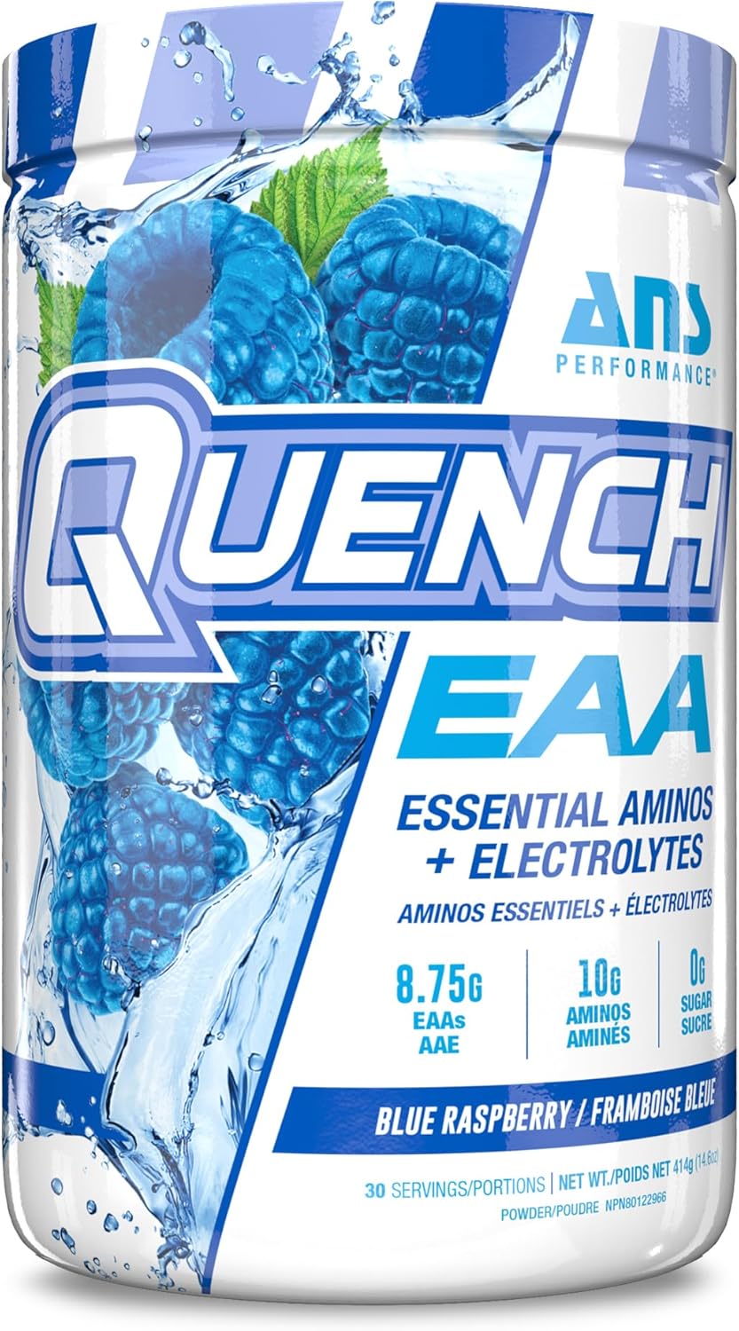 ANS Performance Quench EAA Aminos + Electrolytes - Blue Bombsicle Flavor - 10g Total Amino Acids - Zero Sugar, Carbs, Calories - Complete EAA Blend with Vitamins & Antioxidants