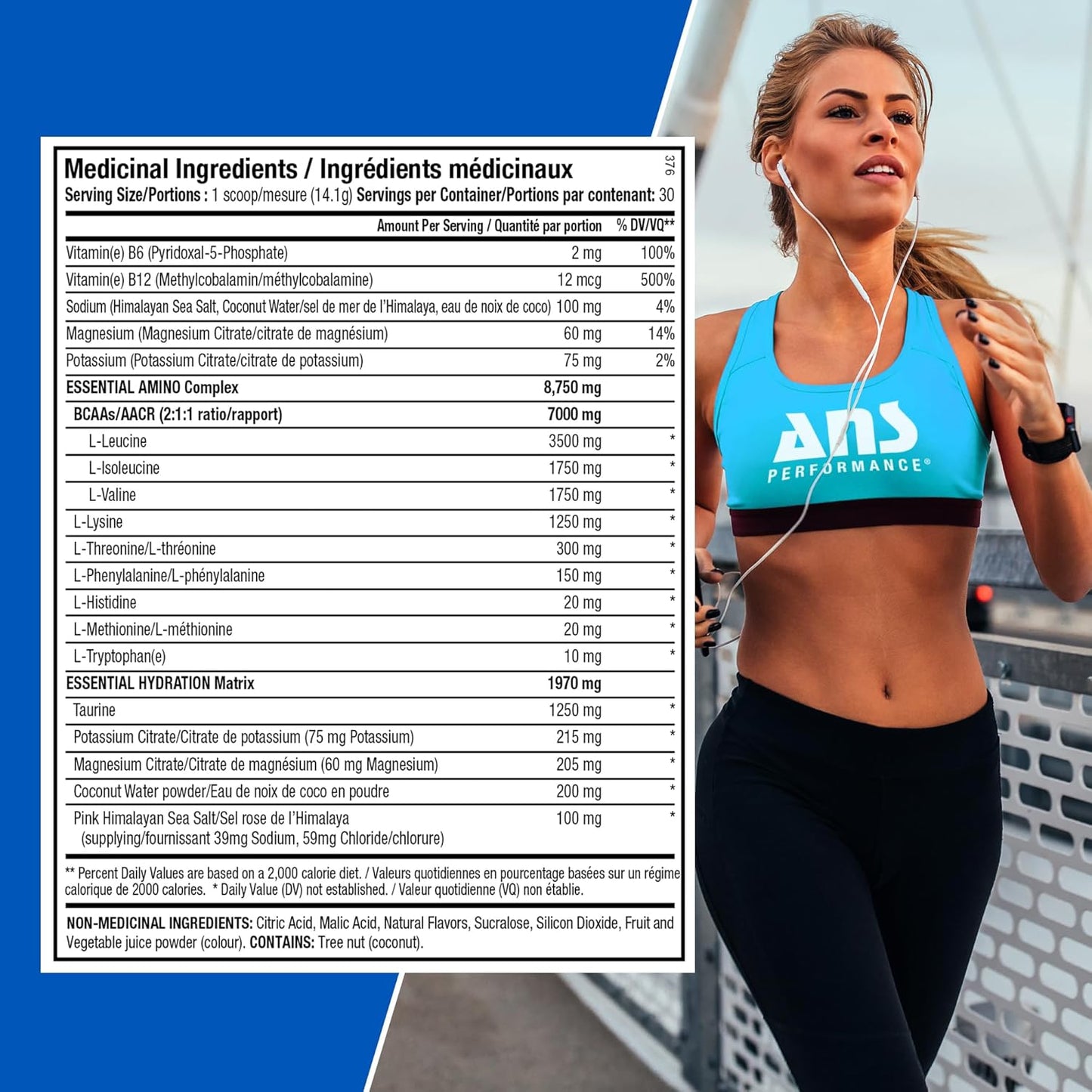 ANS Performance Quench EAA Aminos + Electrolytes - Blue Bombsicle Flavor - 10g Total Amino Acids - Zero Sugar, Carbs, Calories - Complete EAA Blend with Vitamins & Antioxidants