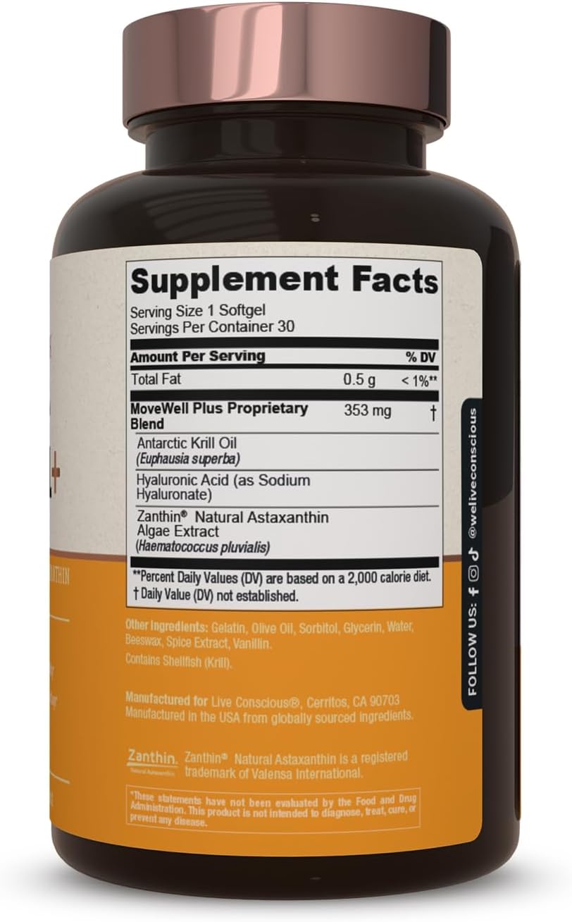Antarctic Krill Oil Joint Health Supplement with Astaxanthin and Hyaluronic Acid - Enhances Mobility and Outperforms Glucosamine (2 Pack)