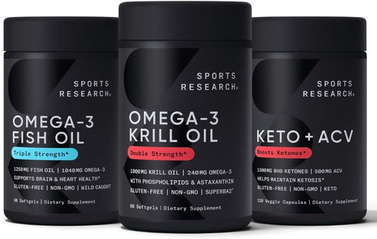 Antarctic Krill Oil Mini-Softgels with Omega 3 Fish Oil, Choline, Astaxanthin, Apple Cider Vinegar & Exogenous Ketones for Keto Diet