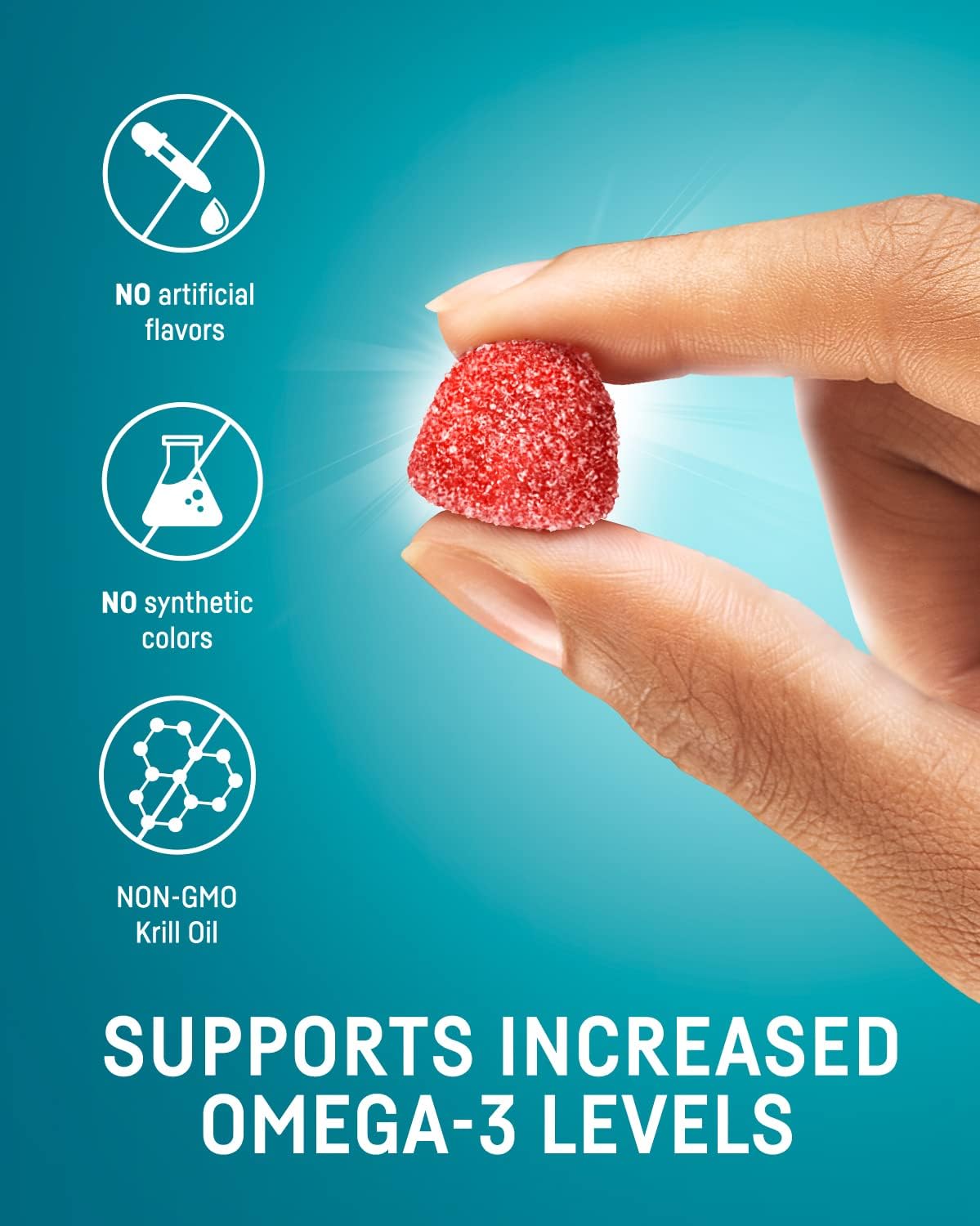 Antarctic Krill Oil Multi-Benefit Omega-3 Gummies for Heart, Brain, Joints, Eyes, Skin, & Immune Support - Non-GMO, No Artificial Flavors - Superior Absorption vs Fish Oil