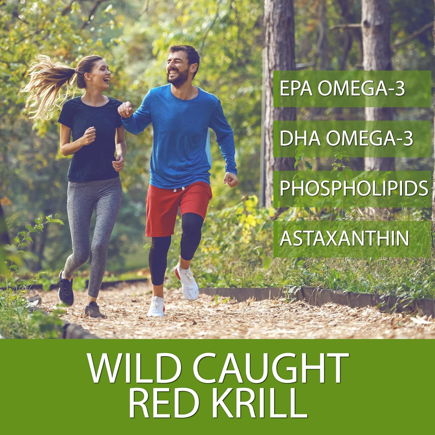 Antarctic Krill Oil Softgels for Active Men & Women | Omega-3 EPA, DHA, Astaxanthin | Joint, Heart, Skin & Memory Support | 1000mg 60ct