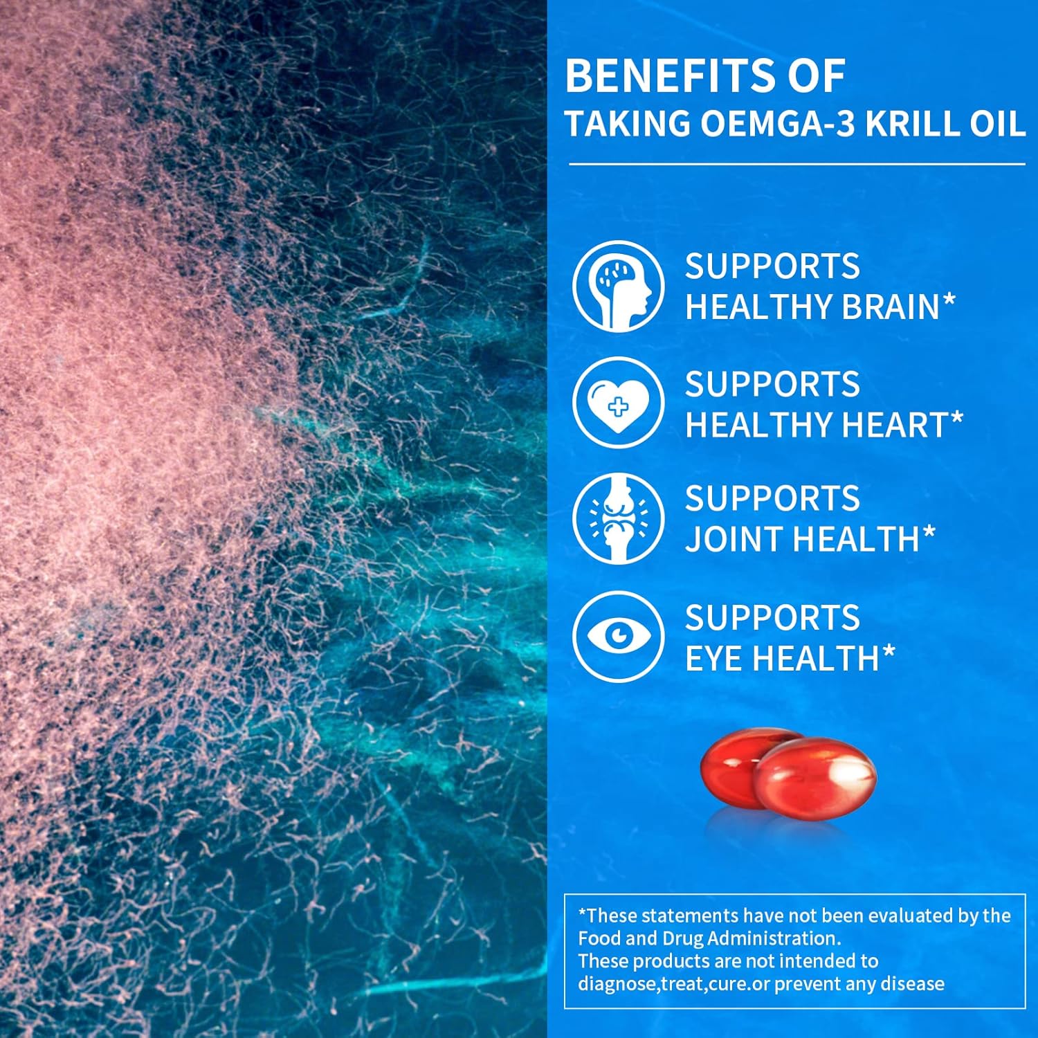 Antarctic Krill Oil Supplement 500mg with Omega 3 EPA, DHA, Astaxanthin - Non-GMO 90 Softgels by Dr. Brian Roettger