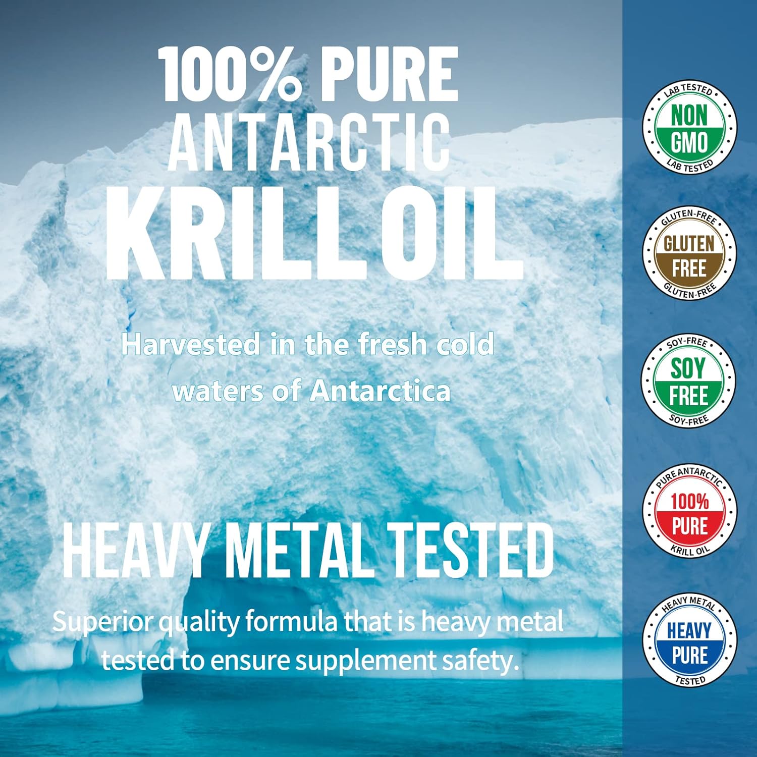 Antarctic Krill Oil Supplement 500mg with Omega 3 EPA, DHA, Astaxanthin - Non-GMO 90 Softgels by Dr. Brian Roettger
