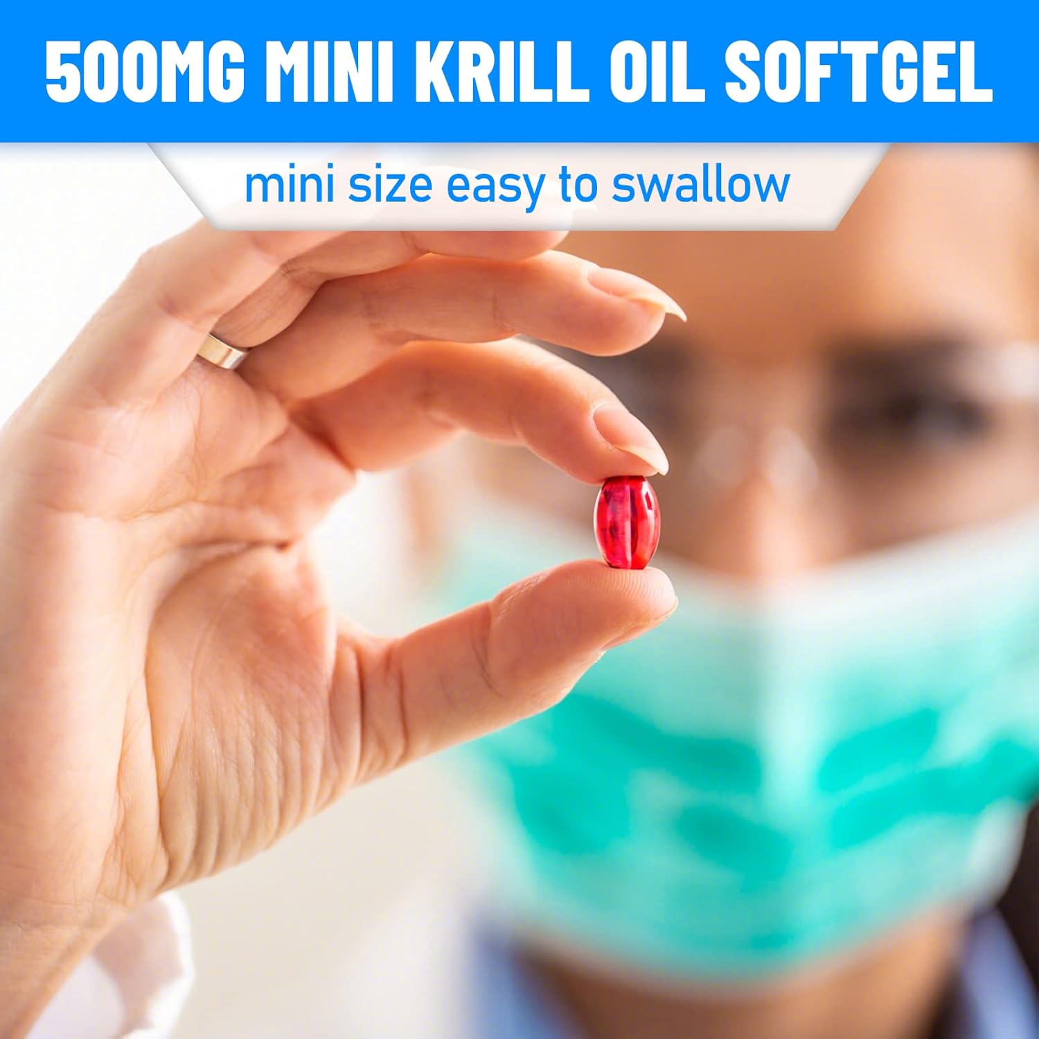 Antarctic Krill Oil Supplement 500mg with Omega 3 EPA, DHA, Astaxanthin - Non-GMO 90 Softgels by Dr. Brian Roettger