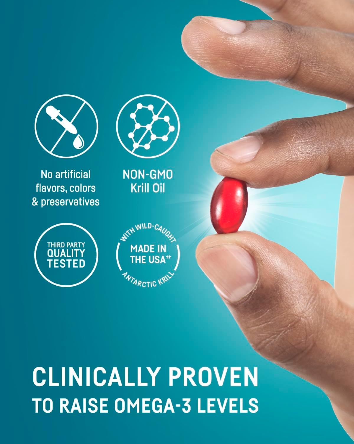 Antarctic Krill Oil Supplement for Omega 3, High Absorption vs Fish Oil, 400mg Softgels, 90 Count, EPA & DHA Omega-3 Fatty Acids