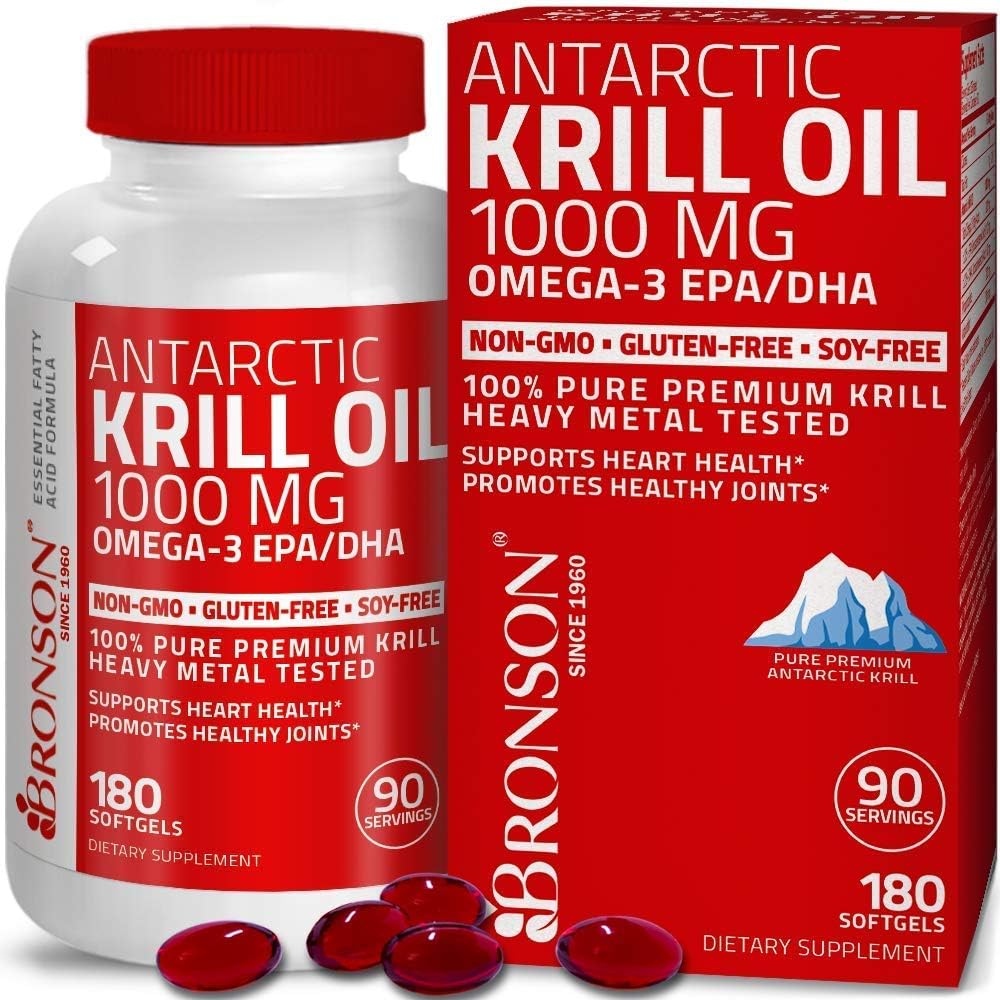 Antarctic Krill Oil with Probiotic 50 Billion CFU, Prebiotic, Apple Polyphenols, Pineapple Extract, Omega-3s EPA DHA