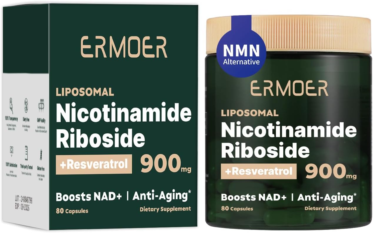 Anti-Aging Energy Focus Supplement with NMN Alternative, Nicotinamide Riboside Resveratrol, and Quercetin