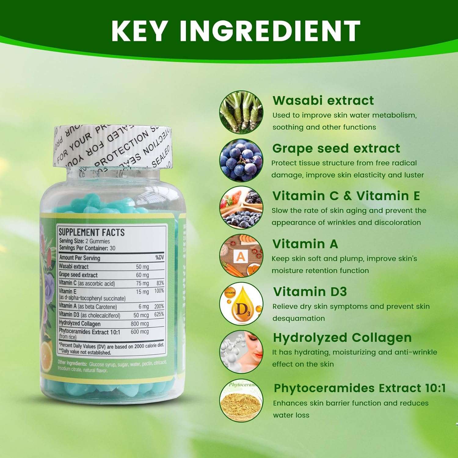 Anti-Aging Lemon Gummies - Supports Skin Rejuvenation, Wrinkle Reduction, and Firmness - 60 Count