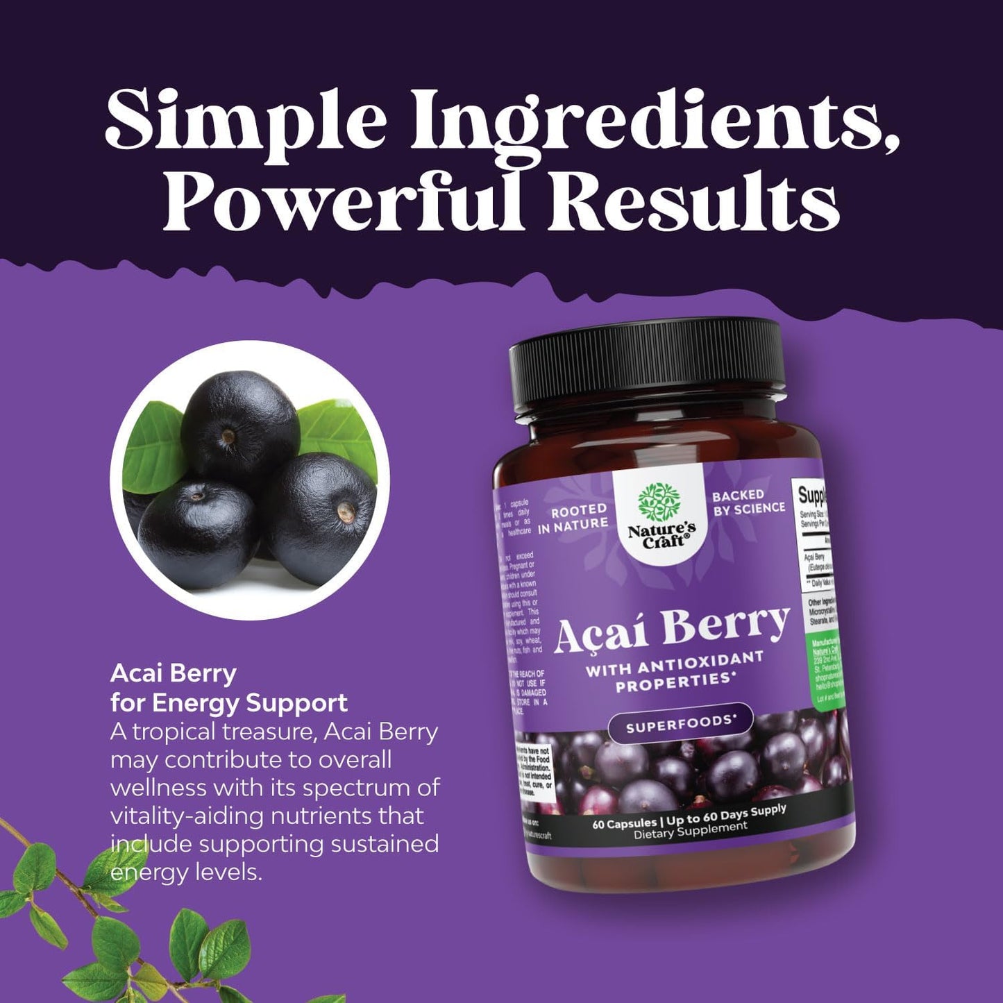 Anti Aging Trans Resveratrol and Acai Berry Capsules Bundle - Natural Antioxidant Joint Support and Brain Booster with Heart Health Benefits - Energy Boost Supplement
