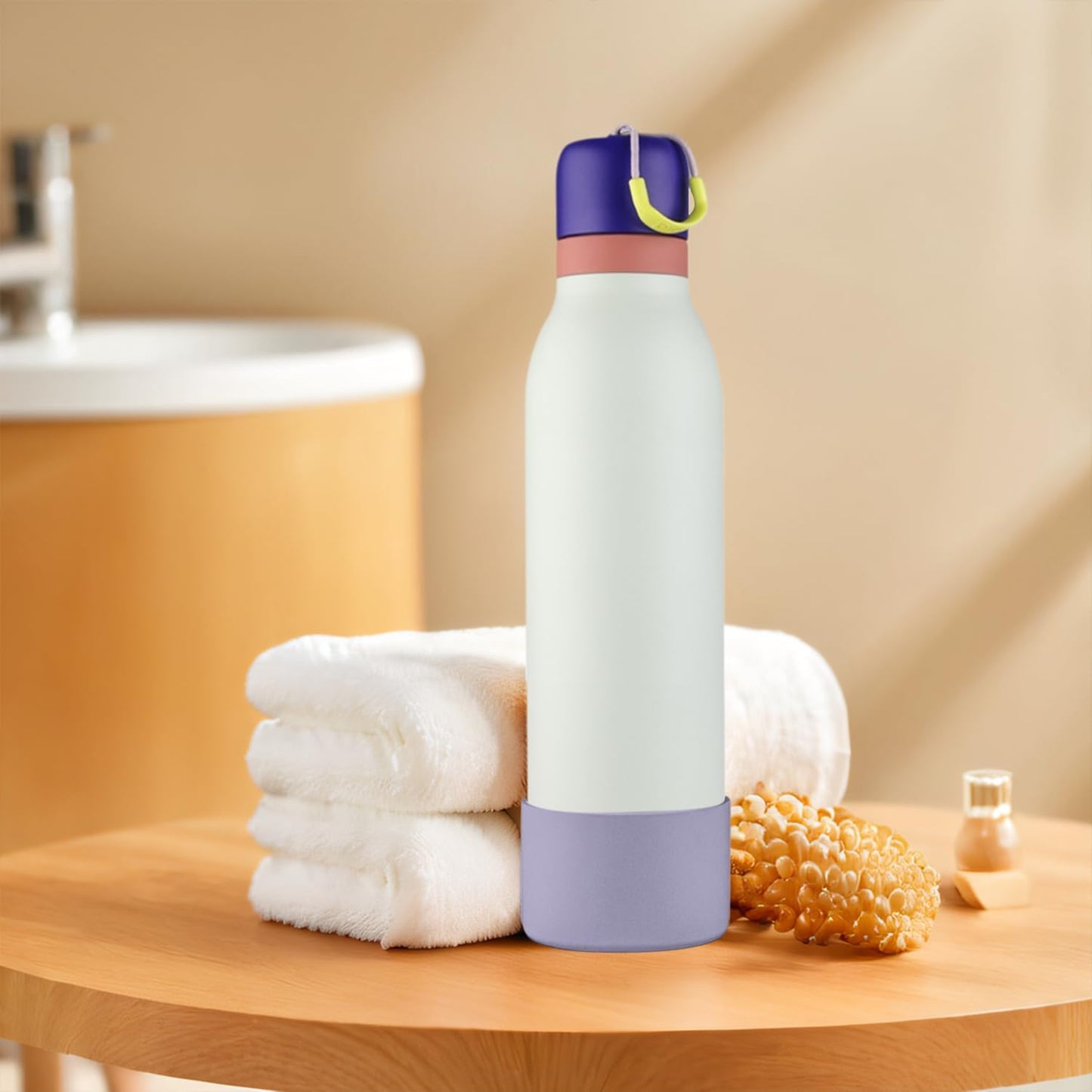Anti-Slip Silicone Boot 2pcs Set for Owala FreeSip Twist Water Bottle - Protective Sleeve for 24oz Bottle