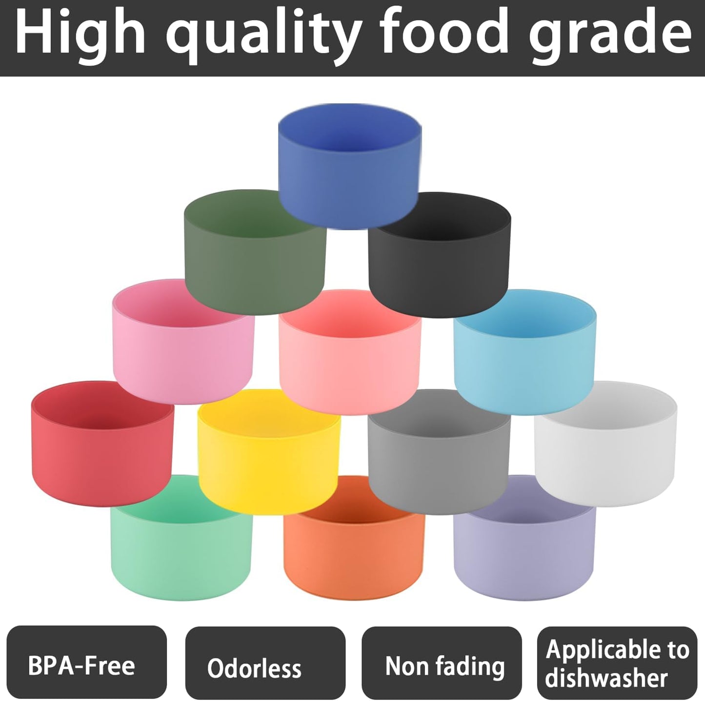Anti-Slip Silicone Boot 2pcs Set for Owala FreeSip Twist Water Bottle - Protective Sleeve for 24oz Bottle