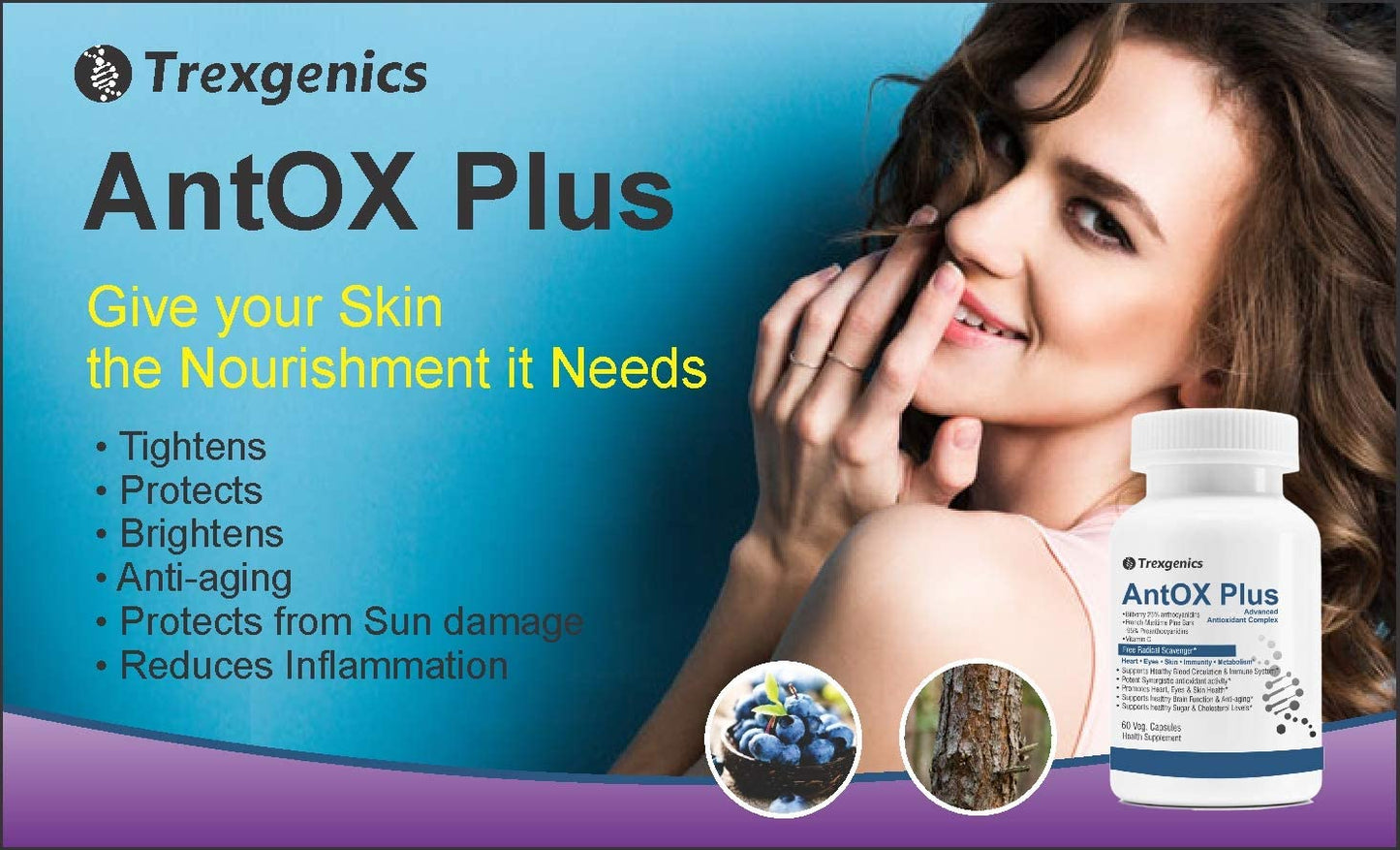 Antioxidant Complex with Bilberry, Pine Bark, and Vitamin C for Heart, Eyes, Skin, Immunity, and Metabolism - 60 Vcaps