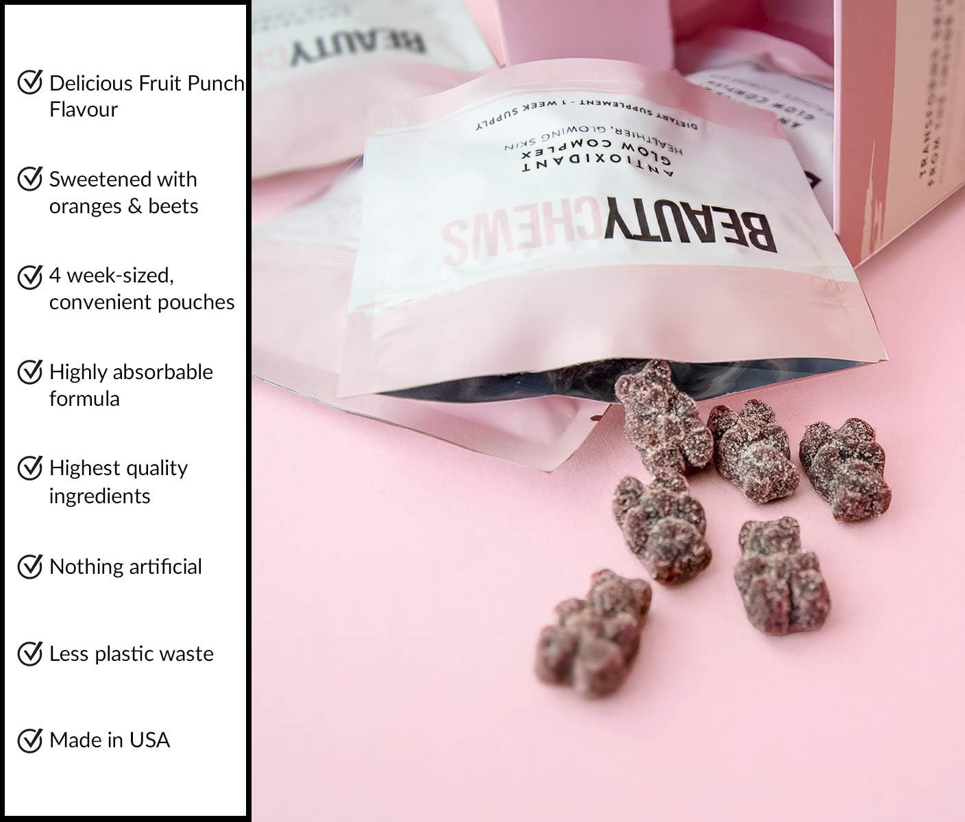 Antioxidant Gummy Bears with Astaxanthin and Vitamin E for Collagen Boosting and Immune Support - Skin and Hair Vitamins for Anti-Aging and Glow