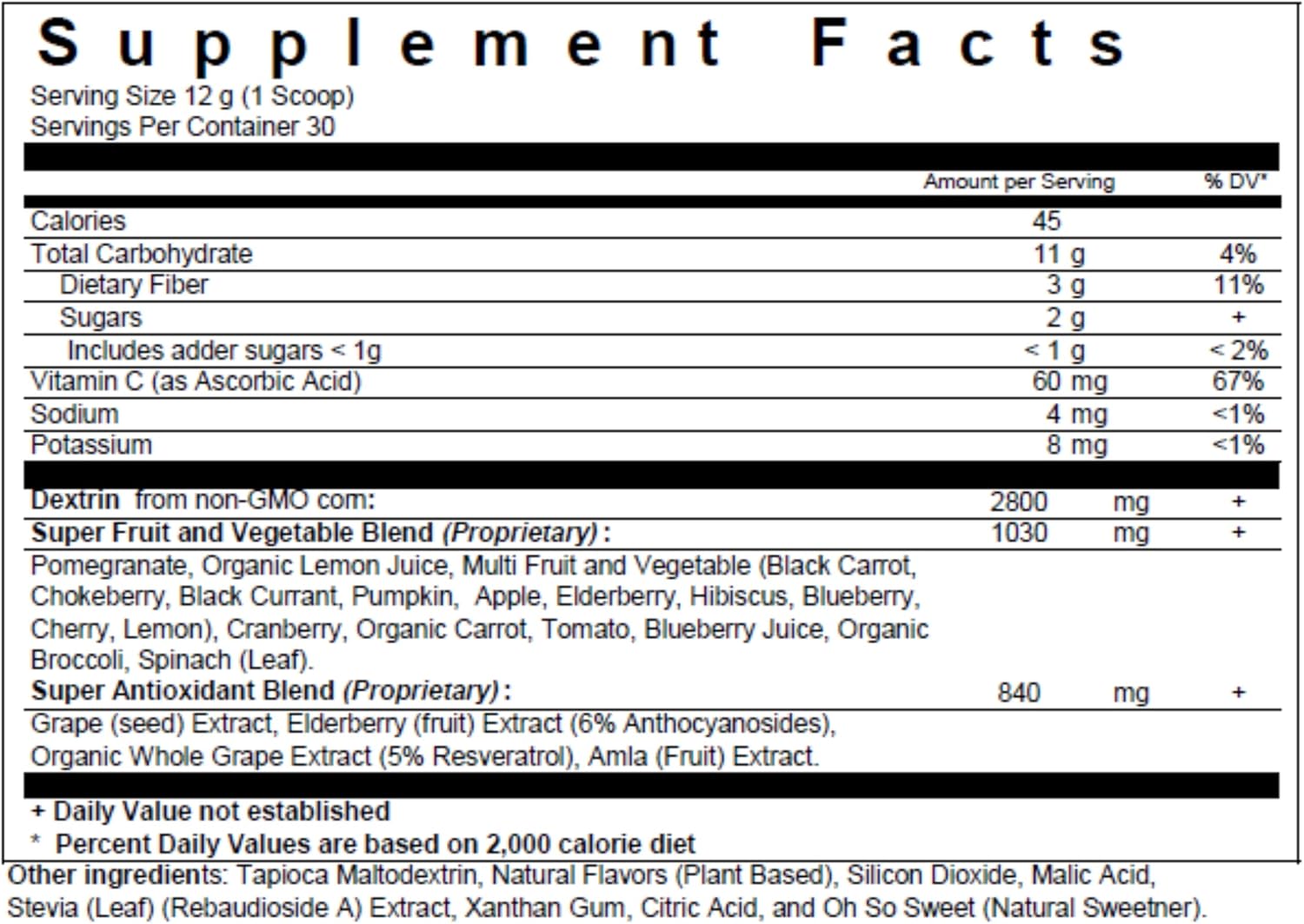Antioxidant-Rich Nanoreds Superfood Powder Mix for Digestive Health & Immunity - Berry Flavor, 30 Servings