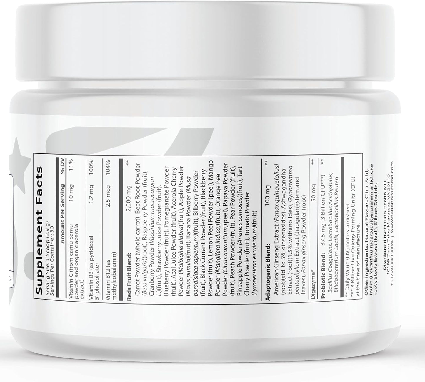 Antioxidant-Rich Super Reds Powder with 39 Superfoods, Probiotics, and Digestive Enzymes - Red Berry Flavor for Energy, Metabolism, and Gut Health