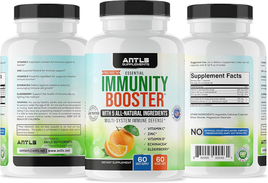 ANTLS Immunity Boost Supplement with Vitamin C, D3, Zinc, Elderberry, and Echinacea Capsules