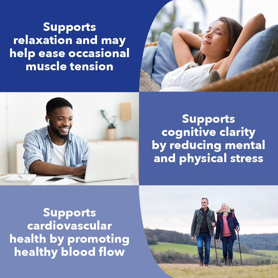 Anxie-T Stress Relief Supplement - Supports Mood, Mental Focus - Calm, Relaxed - Eases Tension, Nervousness - Ashwagandha, Kava Kava, GABA, L-Theanine - 60 Capsules