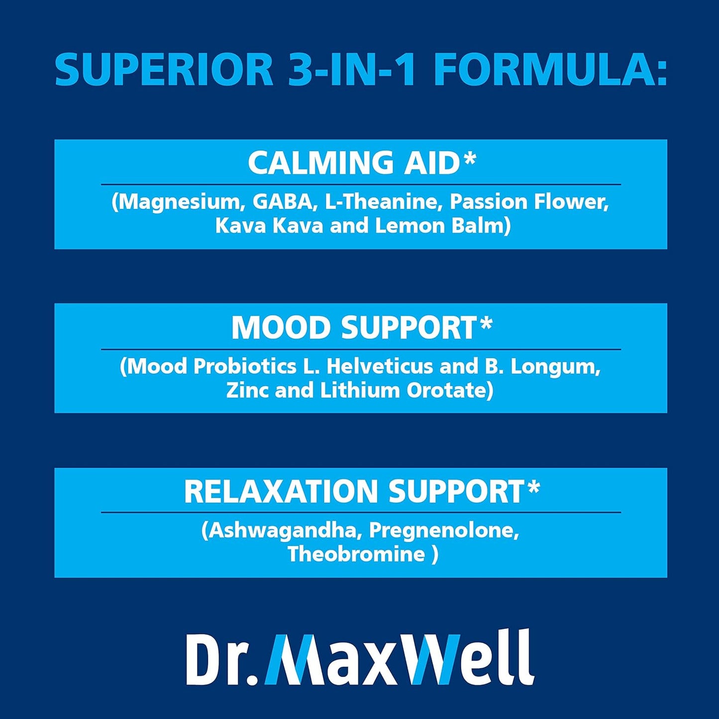 Anxiety Relief Supplement with Kava Kava, Ashwagandha, L-Theanine, & More - 60 Capsules for Stress & Mood Support by Dr. Maxwell