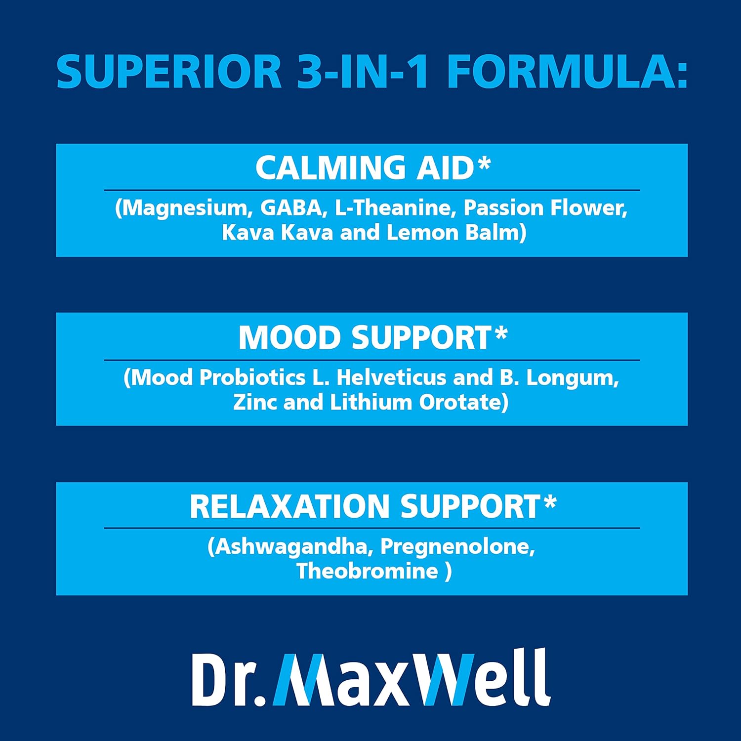 Anxiety Relief Supplement with Kava Kava, Ashwagandha, L-Theanine, & More - 60 Capsules for Stress & Mood Support by Dr. Maxwell