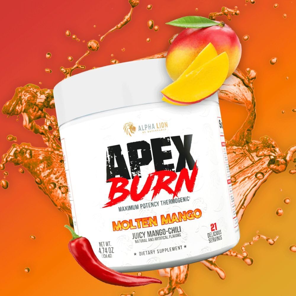 Apex Burn Weight Loss Supplement - Natural Thermogenic Calorie Burner for Fat Loss, Energy & Focus - Juicy Mango-Chili Flavor - 21 Servings