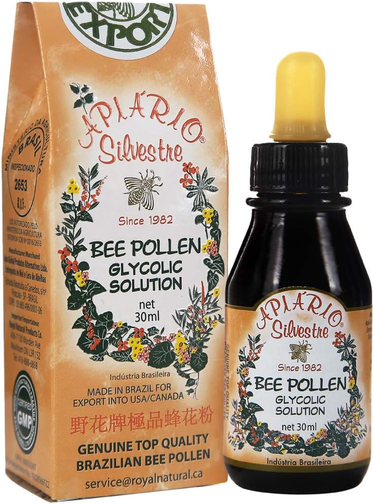 Apiario Silvestre Brazilian Bee Pollen Liquid Extract - Non Alcoholic & Wax Free - 1 Bottle from Official Distributor
