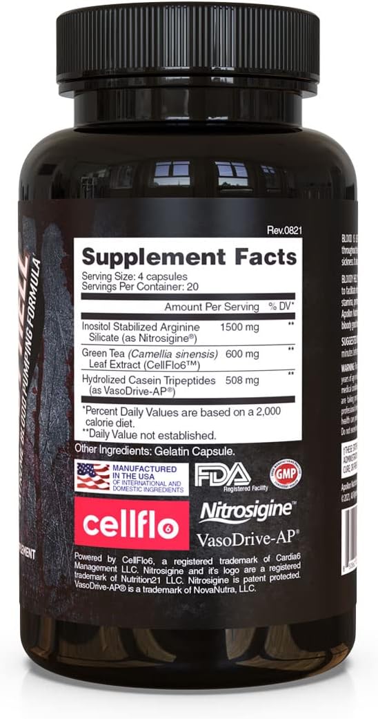 Apollon Bloody Hell Nitric Oxide Maximizer with 3 Stage Pump - 80 Capsules