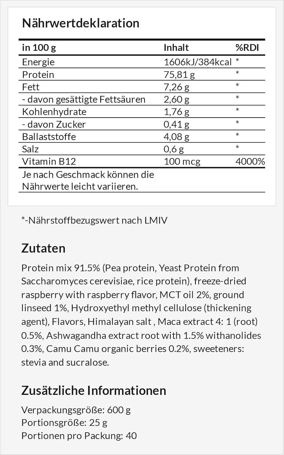 Apollo's Hegemony Vegan Protein 600g: White Chocolate Blueberry Flavour Plant-Based Protein Powder with Pea, Rice, and Yeast - Amino Acids - 24 Servings