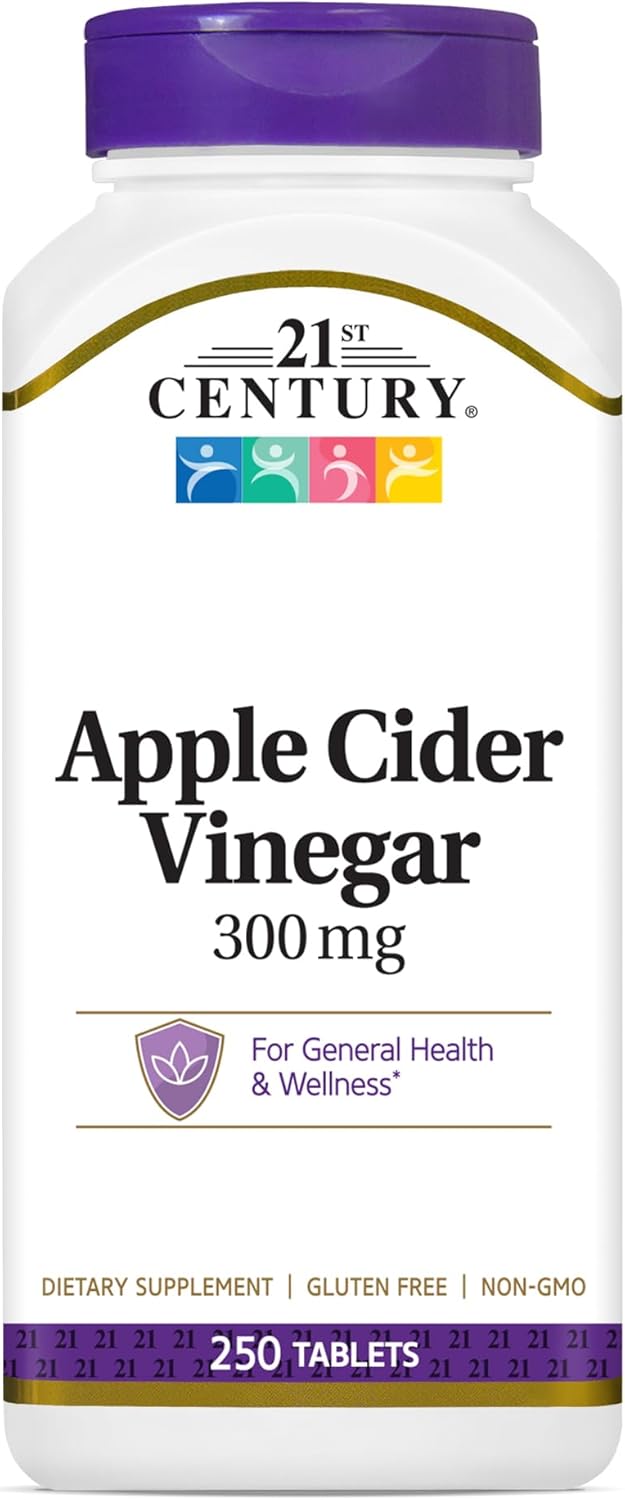 Apple Cider Vinegar 300mg Tablets - 21st Century Formula, 250 Tablets