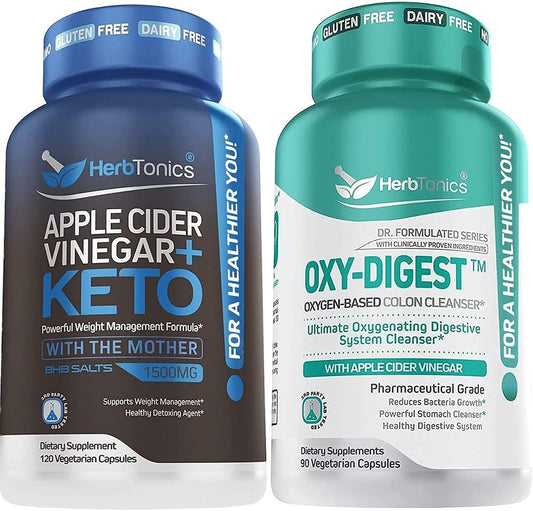 Apple Cider Vinegar Plus Keto BhB Salts with OxyDigest Bundle by Herbtonics