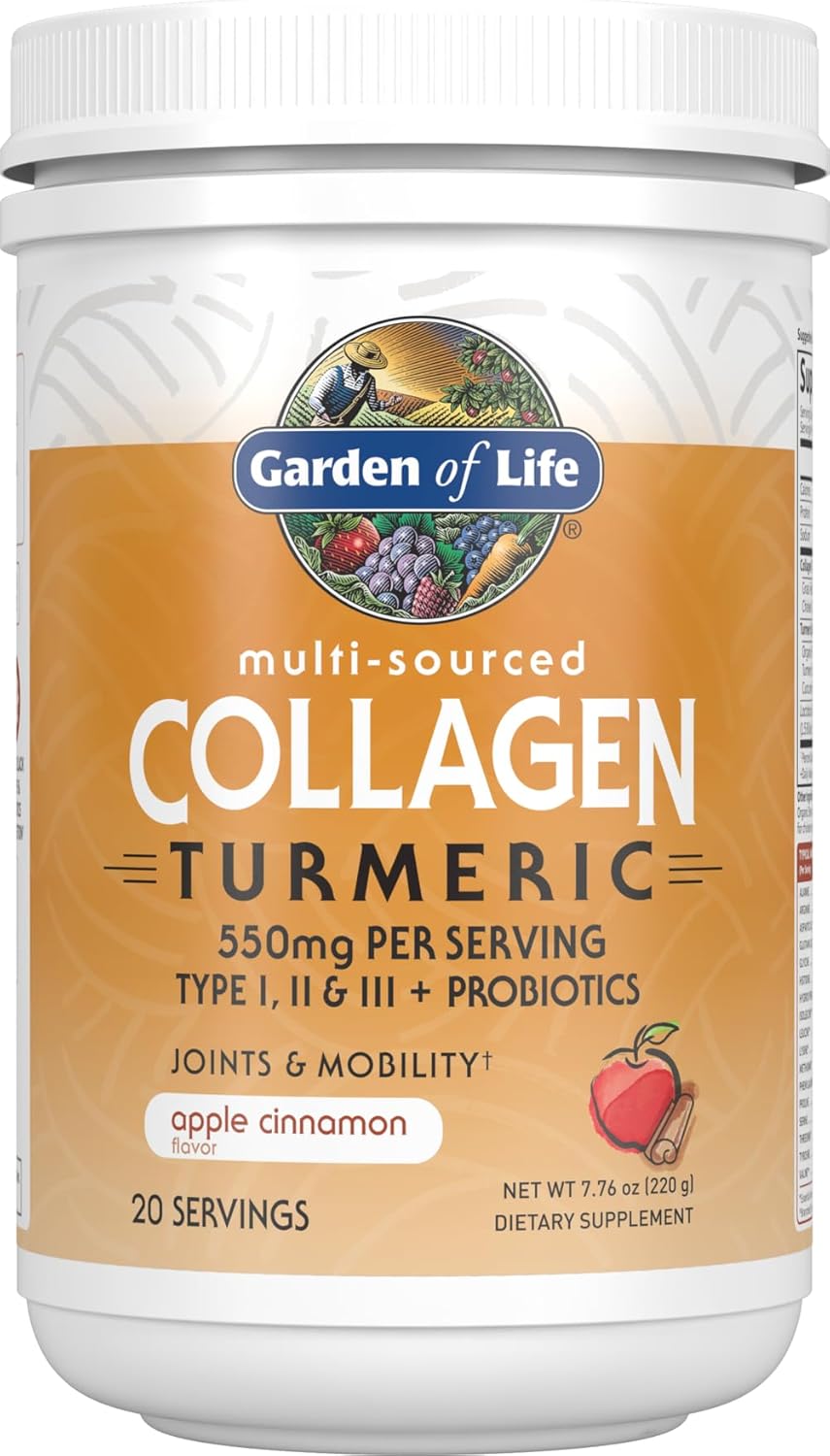 Apple Cinnamon Turmeric Collagen Peptides Powder for Joints & Mobility - 20 Servings, 7.76 Oz