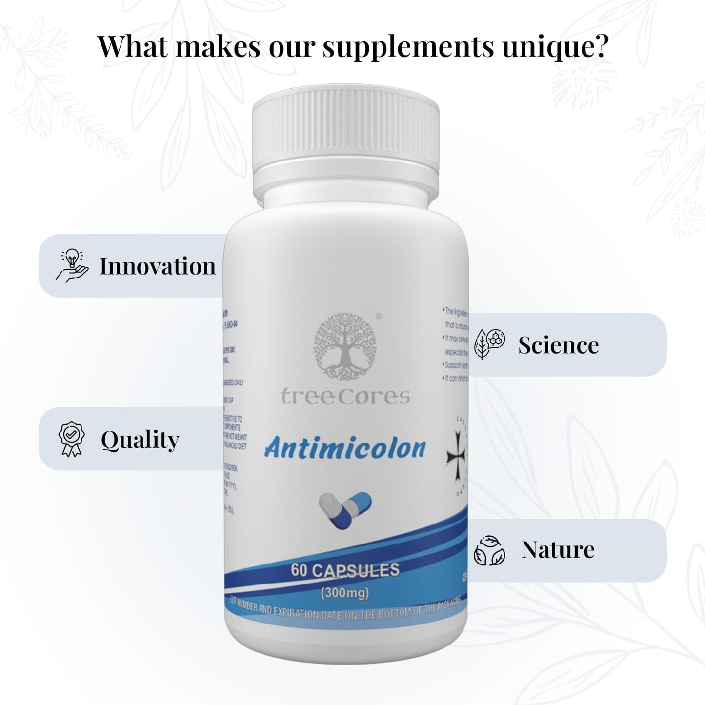 Apple Fiber Gut Support Capsules for Digestive Health with treeCores