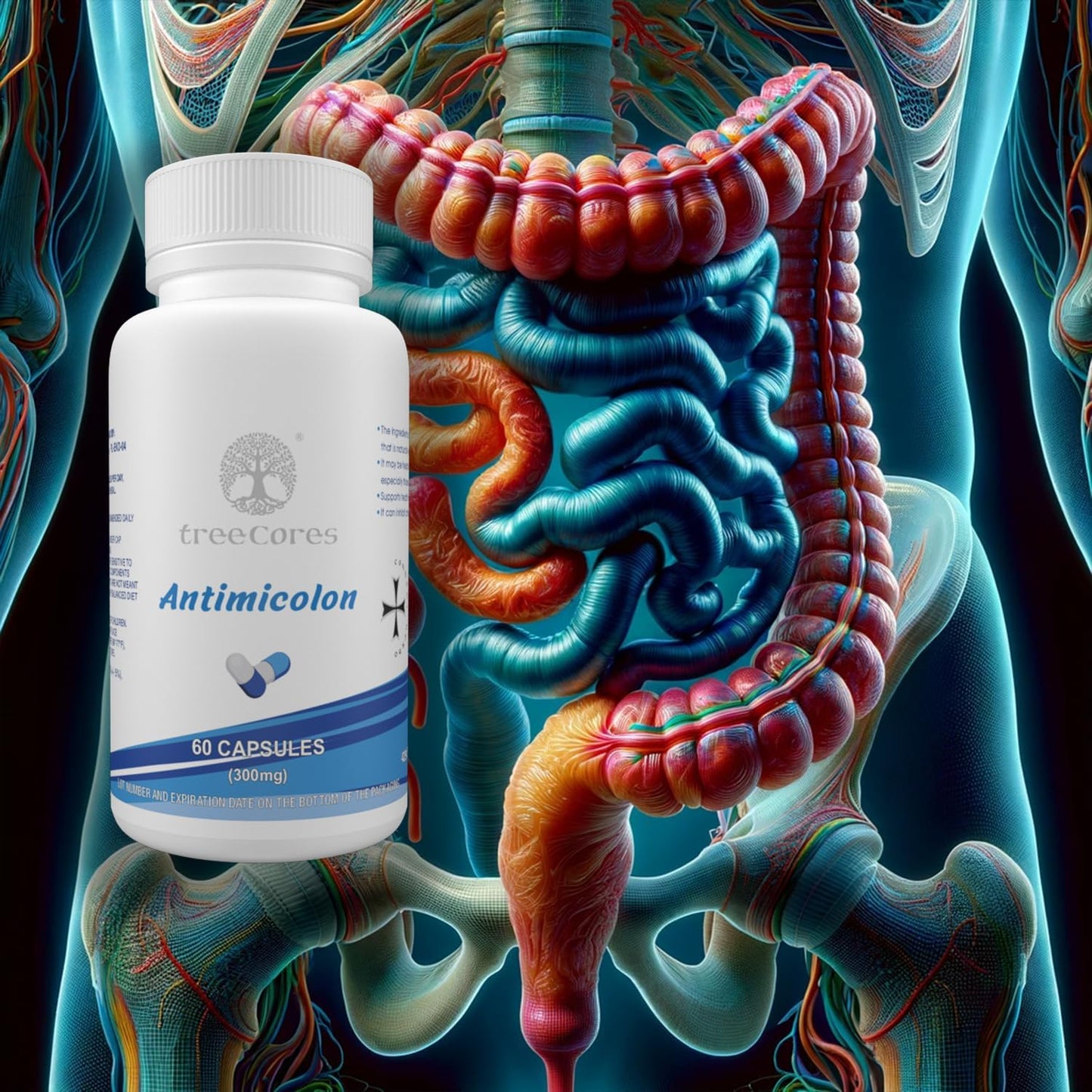 Apple Fiber Gut Support Capsules for Digestive Health with treeCores