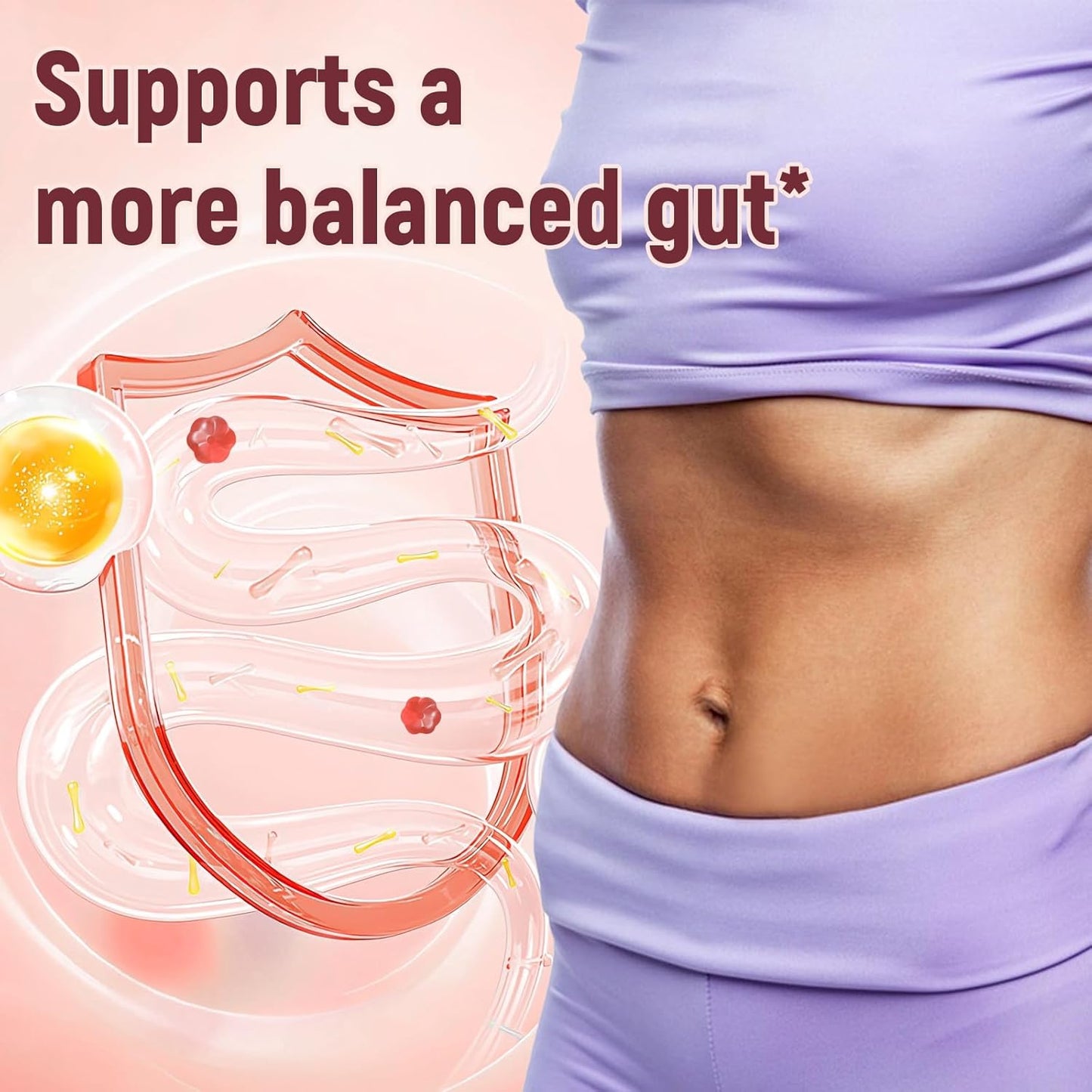 Apple Flavor Fiber Gummies with Probiotics, 10G Fiber, 10 Billion CFU, Apple Cider Vinegar, Vitamin C, Bloating Support - 90 Count