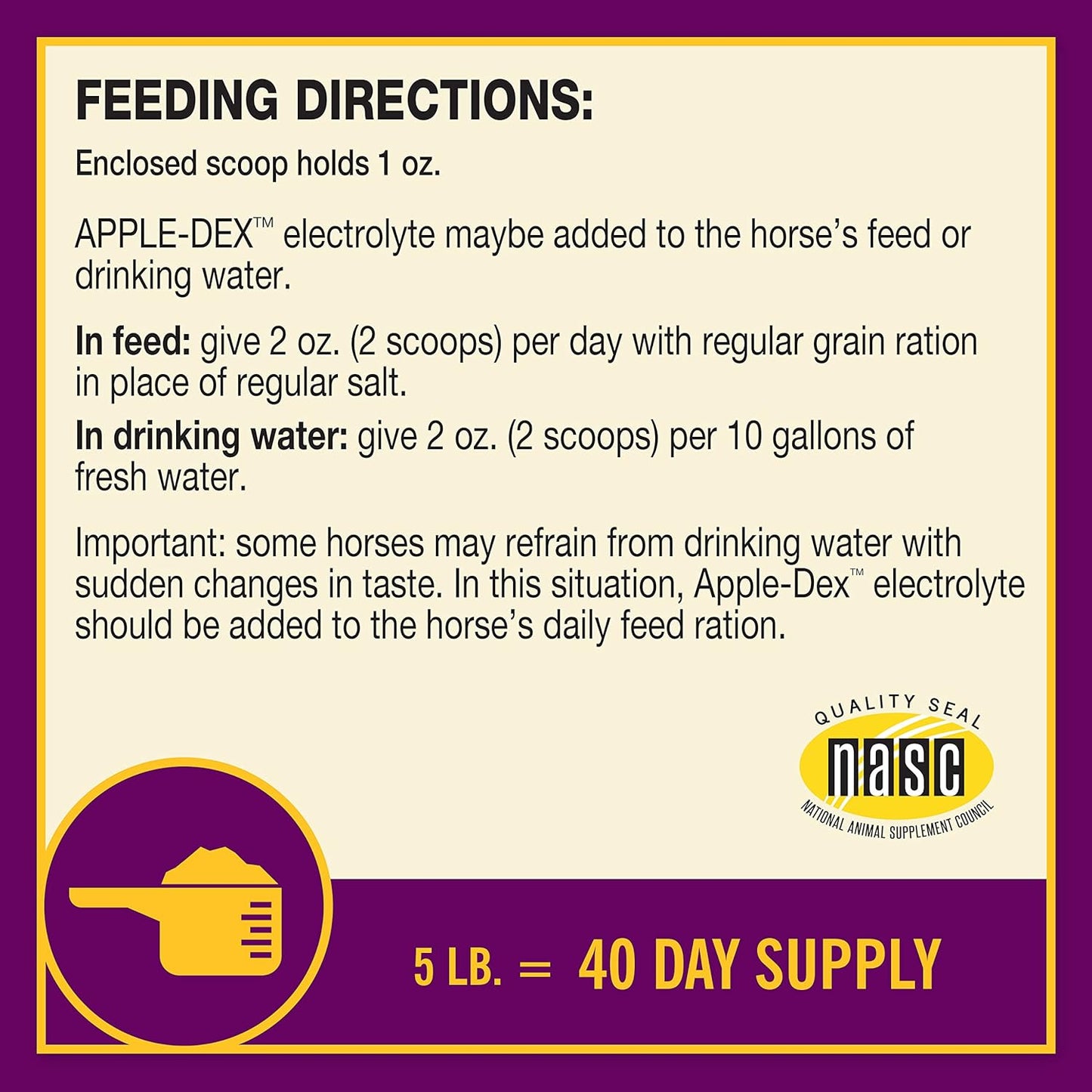 Apple Flavored Electrolytes for Horses - Farnam Horse Health Apple-Dex 5 lb