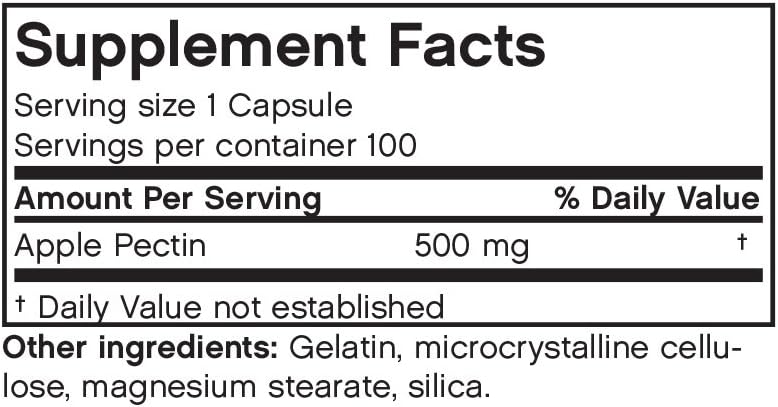Apple Pectin 500 mg Capsules by Futurebiotics - 100 Count