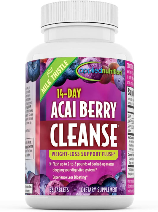 Applied Nutrition Acai Berry Cleanse Dietary Supplement Tablets - 56 CT x 4 Packs for 14-Day Detox