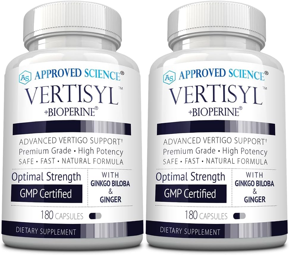 Approved Science VertiSyl Supplement - Ginkgo Biloba, Ginger, Vitamin D3, BioPerine - 180 Capsules Total