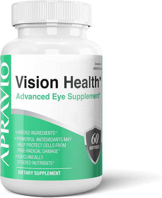 APRAVIO Vision Health Advanced Eye Supplement with AREDS2 Eye Vitamins for Eye Health and Protection - 60 Count