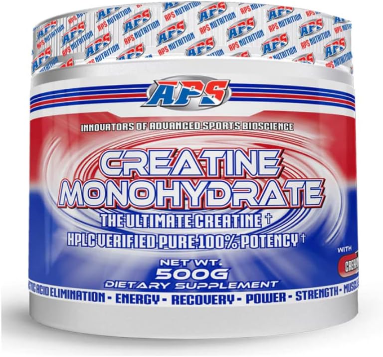 APS Nutrition Pure Creatine Monohydrate 500g - Unflavored - Boost Athletic Performance & Strength - Increase Muscle Volume & ATP - 100 Servings