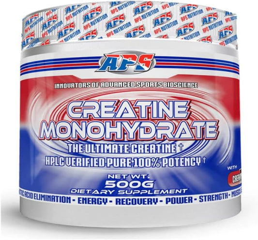 APS Nutrition Pure Creatine Monohydrate 500g - Unflavored - Boost Athletic Performance & Strength - Increase Muscle Volume & ATP - 100 Servings