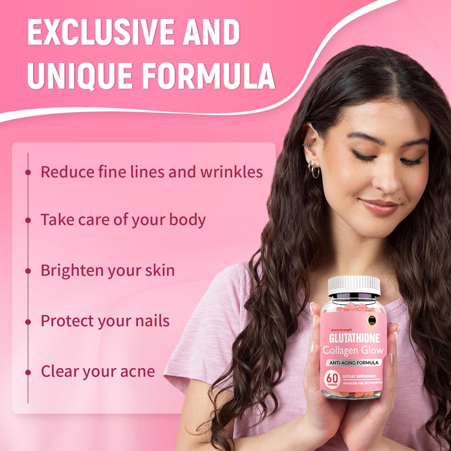 AQILUN Glutathione Collagen Glow Gummies - Korean Skin Rejuvenation Supplement (2PCS)
