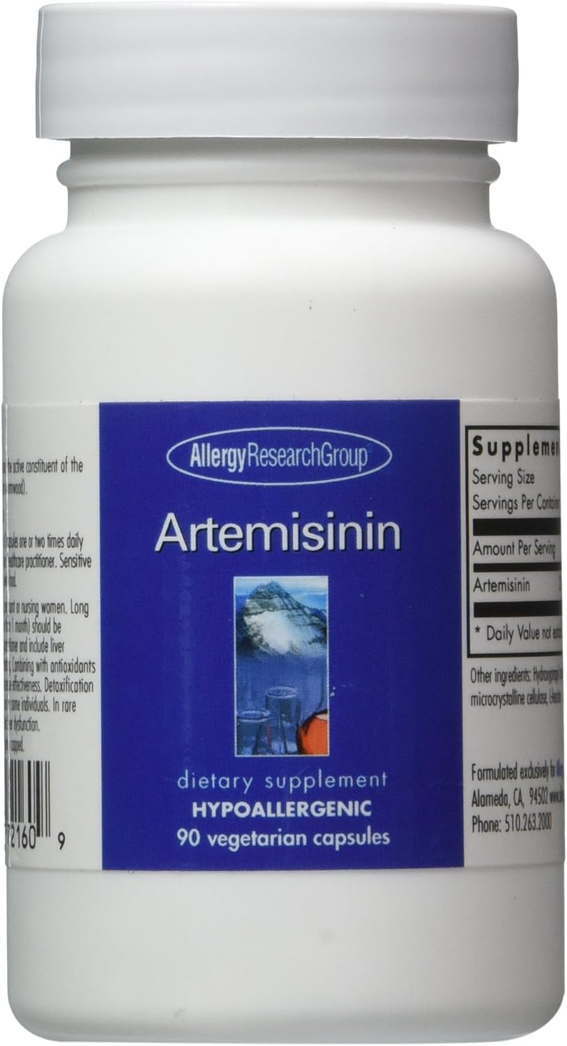 AR Group Artemisinin Supplement - Supports GI Tract Health, Pure Qinghaosu from Artemisia annua, Thujone-Free, Hypoallergenic, Vegetarian Capsules - 90 Count