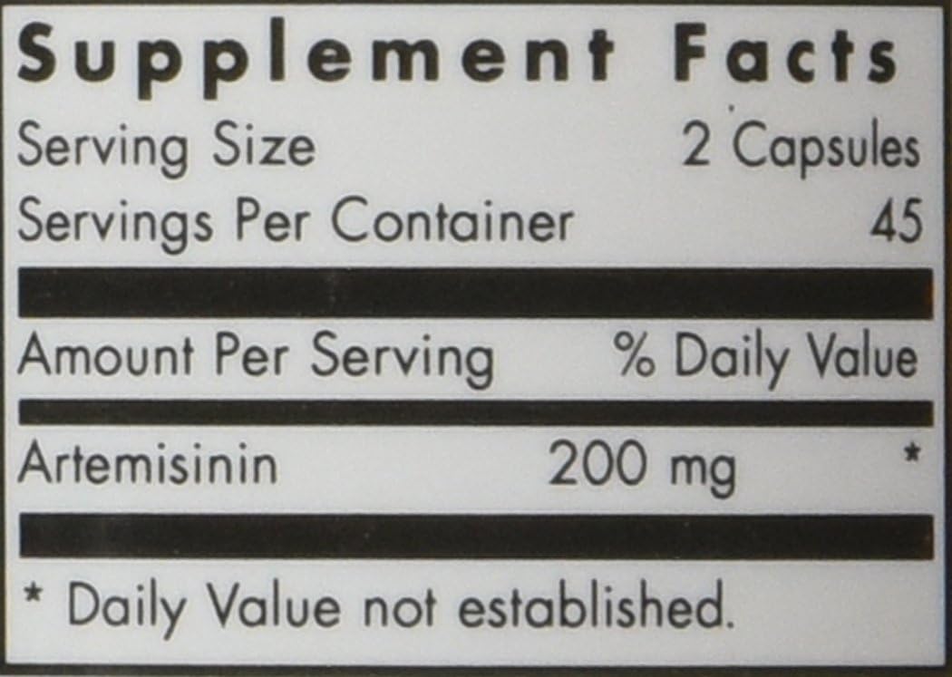 AR Group Artemisinin Supplement - Supports GI Tract Health, Pure Qinghaosu from Artemisia annua, Thujone-Free, Hypoallergenic, Vegetarian Capsules - 90 Count